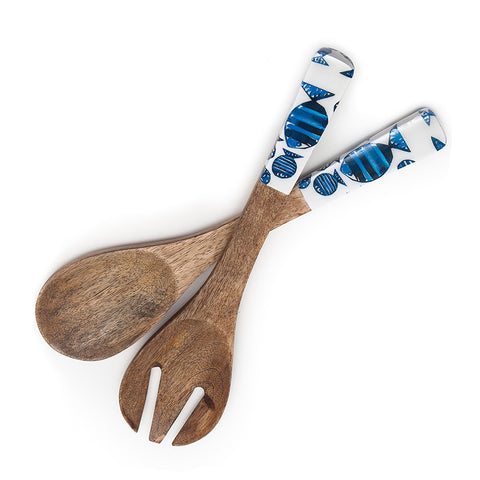 Shoeless Joe Barrier Reef Mango Wood Salad Servers
