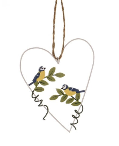 Shoeless Joe Blue Tit Heart Hanging Decoration