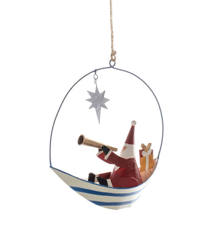 'Do You See What I See' Santa with Telescope Hanging Christmas Decoration from Shoeless Joe