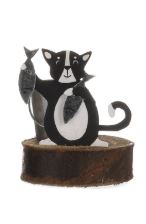 Shoeless Joe Grey Black and White Fishmonger Cat