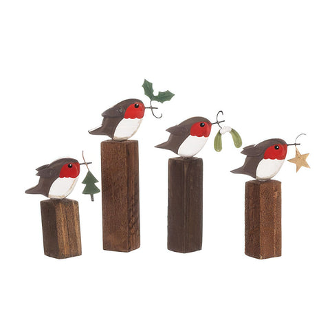 Robins on Blocks Christmas Decorations from Shoeless Joe