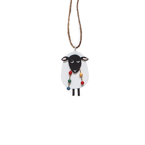 Shoeless Joe Sheep with Fairy Lights Hanging Christmas Decoration