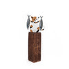 Shoeless Joe White Cat with Ginger and Black Spots with Two Fishes  Shoeless Joe White Cat with Ginger and Black Spots with Two Fishes