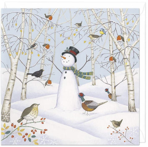Snowman in the Woods Christmas Card