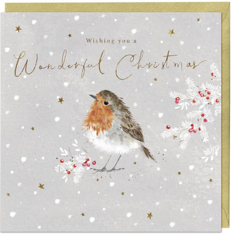 Robin and Berries Christmas Card