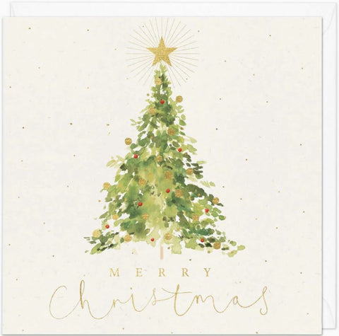 Watercolour Tree Christmas Card