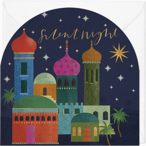 Bright Silent Night Christmas Card