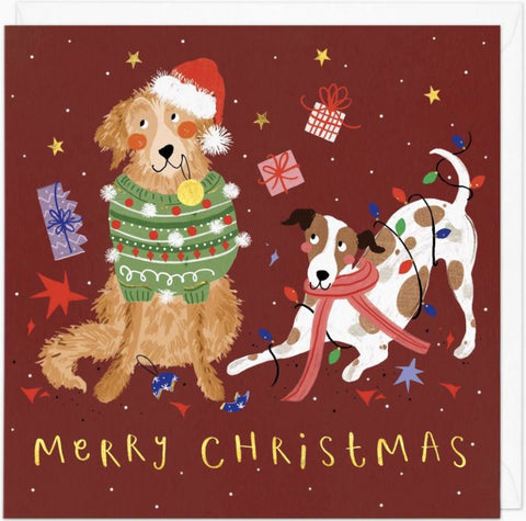 Playful Pups Christmas Card