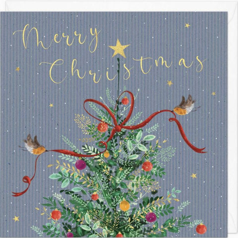 Robbins and Ribbon Christmas Card