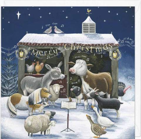 Singing Barn Christmas Card