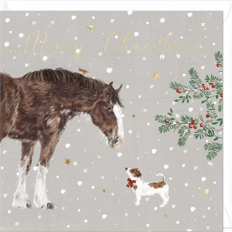 Horse and Hound Christmas Card