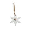 Angel Ceramics Matt Snowflake with Gold Heart Hanging Decoration Angel Ceramics Matt Snowflake with Gold Heart Hanging Decoration