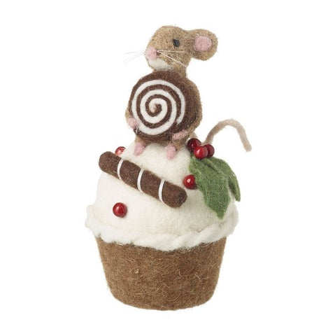 Heaven Sends Mouse Sitting on a Cupcake