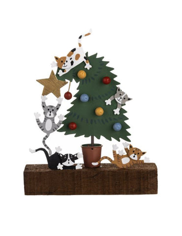 Shoeless Joe Chaotic Cats Dressing the Tree Hanging Decoration