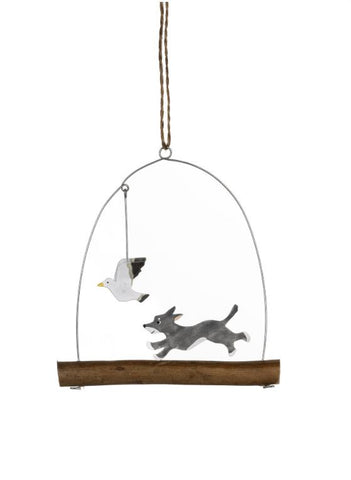 Shoeless Joe Chasing Seagulls Hanging Decoration
