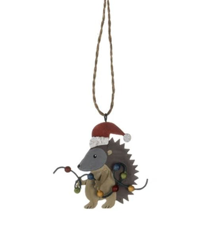 Shoeless Joe Hedgehog with Fairy Lights Decoration