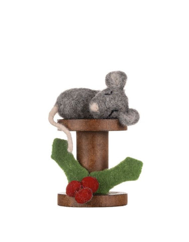 Sleepy Mouse on Bobbin Decoration from Shoeless Joe