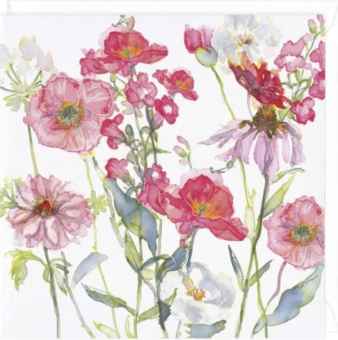 Dahlia and Echinacea Greeting Card