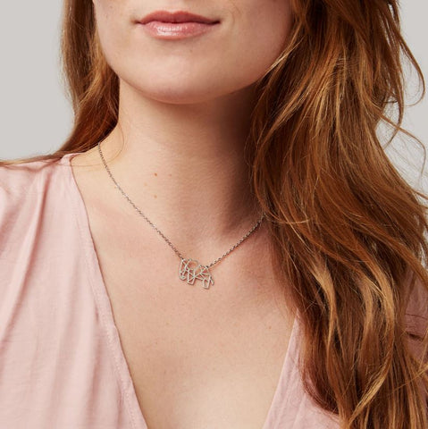 Annie Oak Elephant Geometric Necklace Lifestyle