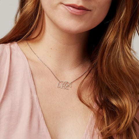 Annie Oak Polar Bear Geometric Necklace lifestyle