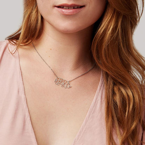 Annie Oak Rhino Geometric Necklace Lifestyle