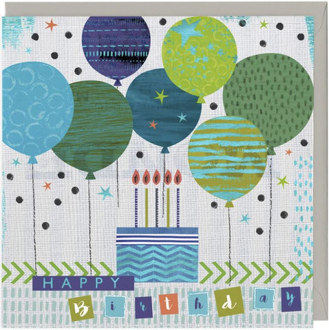 Happy Birthday greeting card with balloons