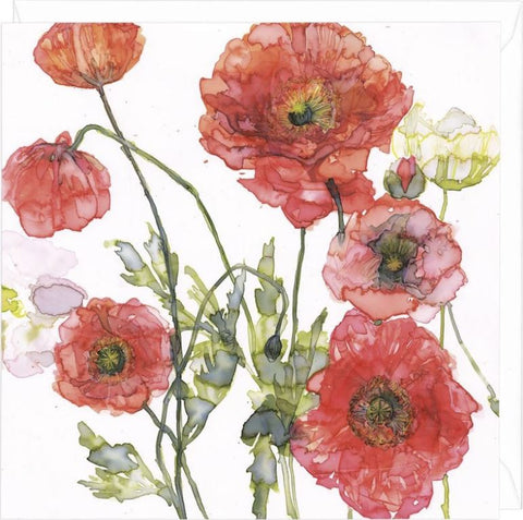 Orange and Peach Poppies Greeting Card
