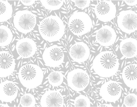 Silver Pearl Poppy Heads Gift Wrap with Matching Tags