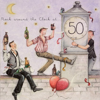 Rock Around the Clock at 50 Greeting Card from Berni Parker