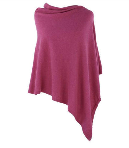 Italian Wool/Cashmere Mix Fuchsia Poncho from Cadenza