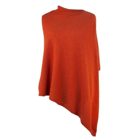 Italian Wool/Cashmere Burnt Orange Poncho from Cadenza