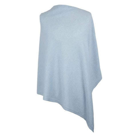 Italian Wool/Cashmere Ice Blue Poncho from Cadenza