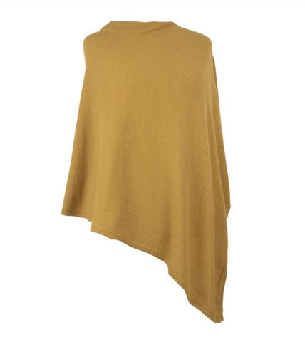 Italian Wool/Cashmere Mustard Poncho from Cadenza