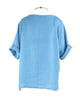 Cadenza Plain Linen Tunic and Necklace in Turquoise back Cadenza Plain Linen Tunic and Necklace in Turquoise back
