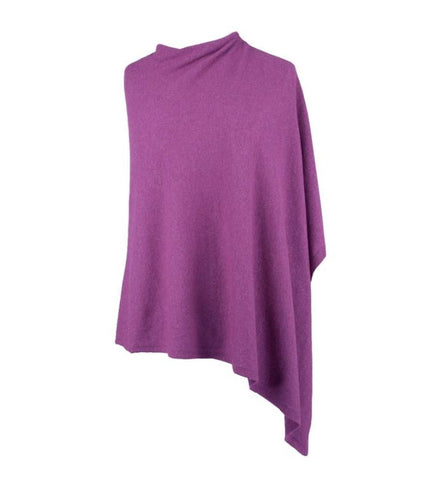 Italian Wool/Cashmere Magenta Poncho from Cadenza