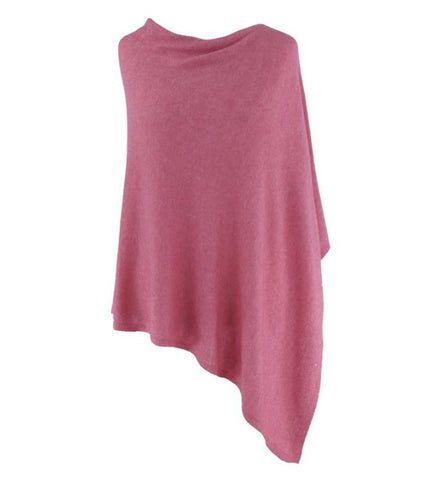 Italian Wool/Cashmere Rose Pink Poncho from Cadenza
