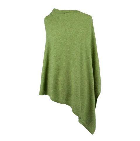 Italian Wool/Cashmere Verdant Green Poncho from Cadenza