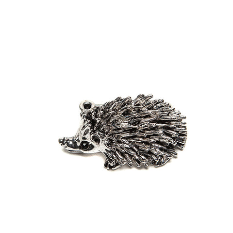 Cute Silver Finish Hedgehog Brooch