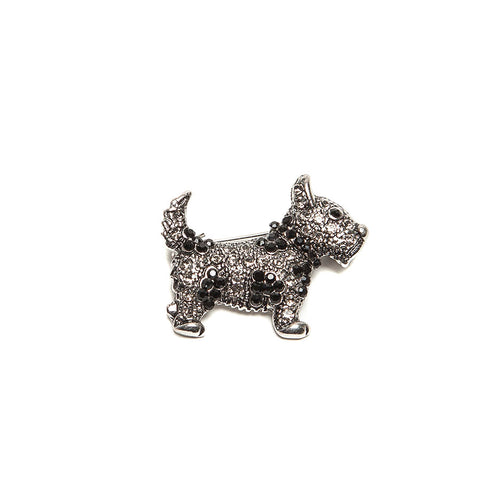 Cute Sparkly Crystal Scottie Brooch