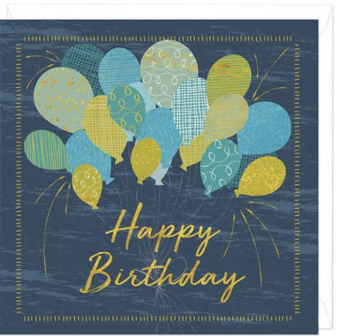 Blue Balloons Birthday Card