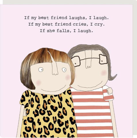 Bestie Falls Birthday Greeting Card from Rosie Made a Thing