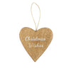 Gisela Graham Wooden Gold Christmas Heart Tag  Reverse Gisela Graham Wooden Gold Christmas Heart Tag  Reverse