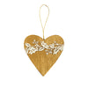 Gisela Graham Wooden Gold Christmas Heart Tag Gisela Graham Wooden Gold Christmas Heart Tag