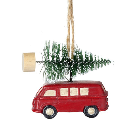 Heaven Sends Hanging Camper Van with Christmas Tree