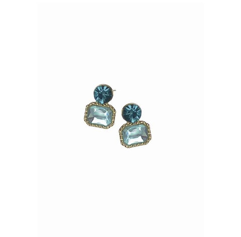 Hot Tomato Double Act Stud Earrings in  Azure and Turquoise