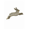 Hot Tomato Leaping Hare Brooch in Antique Gold and Clear Crystals Hot Tomato Leaping Hare Brooch in Antique Gold and Clear Crystals