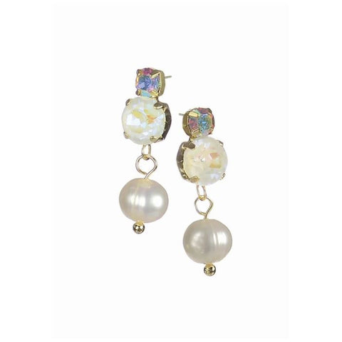 Hot Tomato Minnie May Drop Earrings AB/Opal/Natural