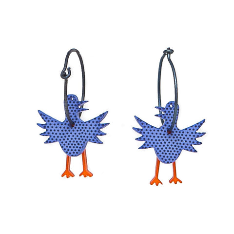 Lene Lundberg K-Form Blue Duck Earrings