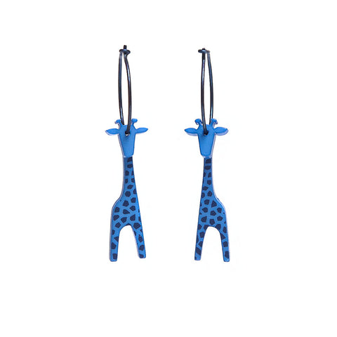 Lene Lundberg K Form Blue Giraffe Earrings