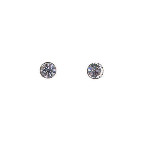 Lovett Clear Gold Finish Crystal Stud Earrings